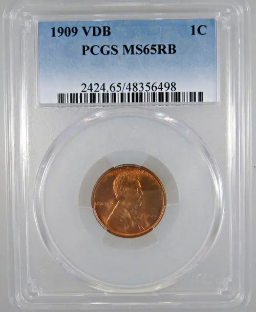 1909 VDB Lincoln Cent MS-65 RB PCGS Certified