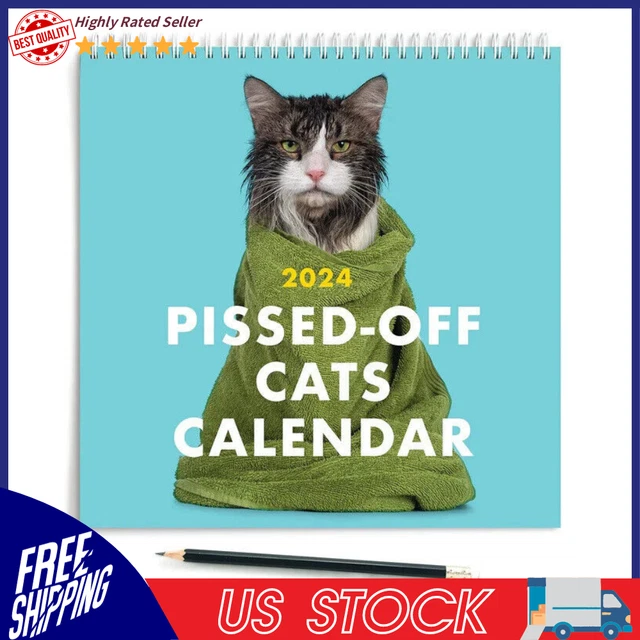 2024 PISSEDOFF CATS Calendar / Funny Cat Wall Calendar 12 months 12