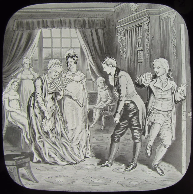 Glass Magic Lantern Slide THE BASHFUL MAN NO2 C1890 PHOTO VICTORIAN TALE