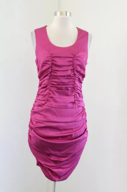 NWT Ali Ro Womens Pink Silk Ruched Wiggle Cocktail Party Dress Sz 10 Sleeveless