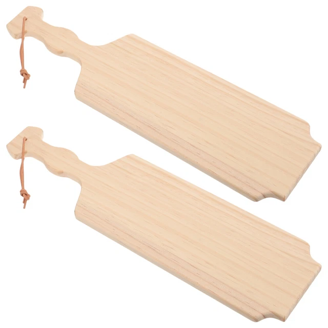 2 piezas Conveniente decoración artesanal de remo sin terminar para niños madera de pino en blanco