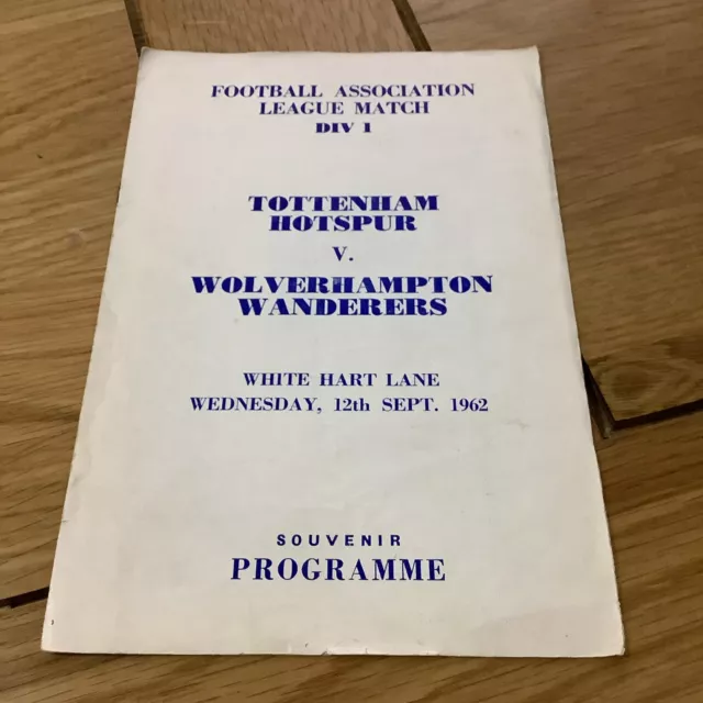 Tottenham Hotspur v Wolverhampton Wanderers PIRATE football programme 1962/63