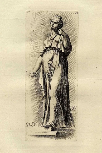 THOMASSIN (1652-1732) GRAVURE XVIII° STATUE MYTHOLOGIE VERSAILLES HOMME 1710 ka
