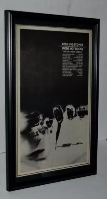 Rolling Stones Rare 1973 More Hot Rocks Lp Promotional Framed Poster / Ad