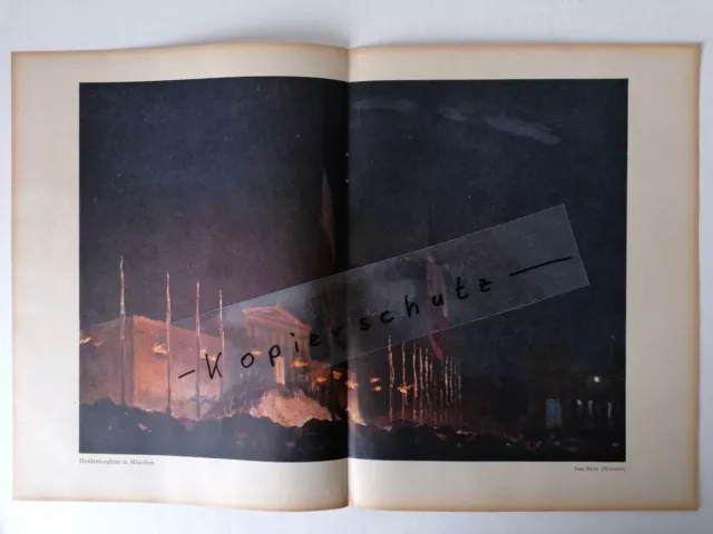 ORIGINAL Blatt aus der Zeitschrift JUGEND Hirth 1918 Rieth Hindenburgfeier T118