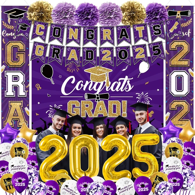 PURPLE GOLD GRADUATION Party Decorations 2025,Class of 2025 Graduation ...
