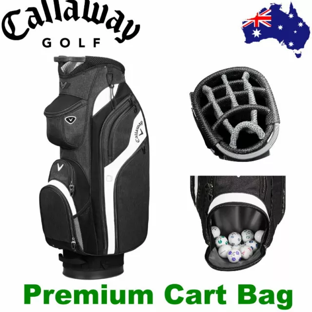 Callaway Premium Cart Bag 14-Way Top 8x Zippered Pockets Golf Cart Bag