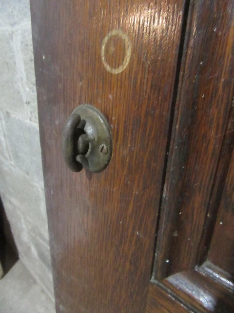 ~ ANTIQUE OAK 6 PANEL DOOR WITH HARDWARE DD ~ 28 x 81.75 ARCHITECTURAL SALVAGE 5