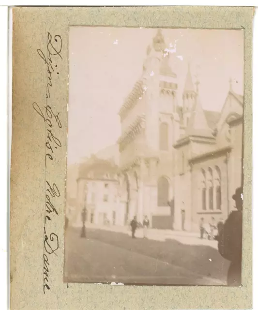 France, Dijon, Eglise Notre Dame  Vintage citrate print. Tirage citrate  6x8