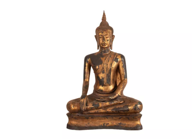 Großer Buddha Shakyamuni. Vergoldete Bronze. Thailand 19./ 20. Jh.