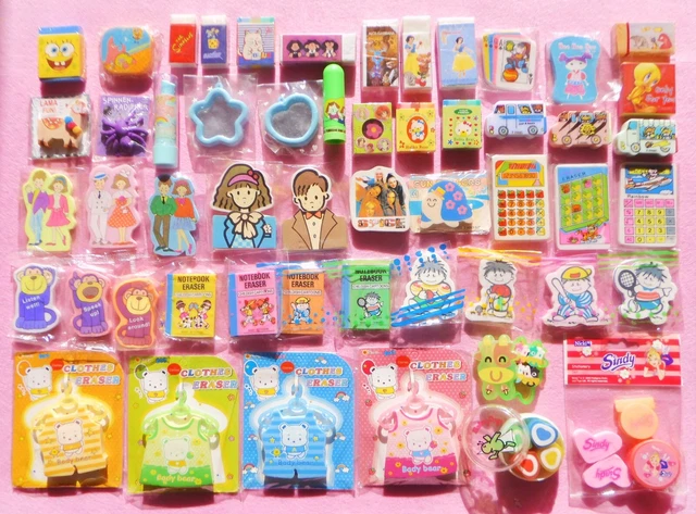 👩‍🎤 VINTAGE Eraser 53+ Gomme Gommine BELLE e Pulite! NO TRASH! NO RUMENTA! 🧻