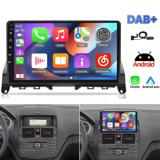 Android 13 Autoradio Carplay RDS Für Mercedes Benz C-Klasse W204 S204 32GB +DAB