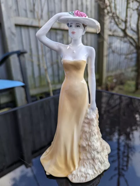 Coalport Ladies of Fashion Silken Lady Figurine Yellow Dress Excellent Condition