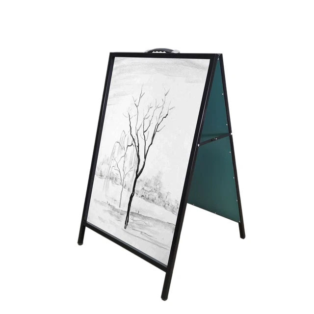 Dry Erase White A-Frame Board Metal Menu Board Sidewalk Sign Advertising Outdoor