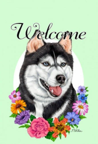 Welcome Garden Flag - Siberian Husky 630381