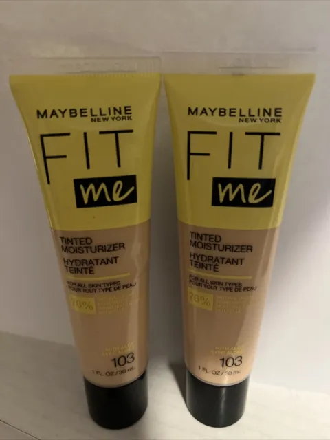 Maybelline Fit Me Tinted Moisturizer For All Skin Types 1oz./30ml New; Pack 2
