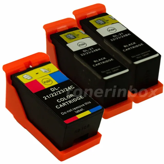 3PK Series 21/22/23 Ink Cartridges Black/Color for Dell V515w V313w V313 Printer