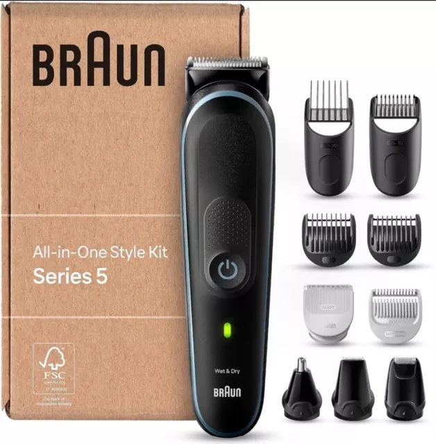 ✅Braun Series 5 10-In-1 Bartpflege Bodygroomer Set Trimmer/Haarschneider  TOP♻️