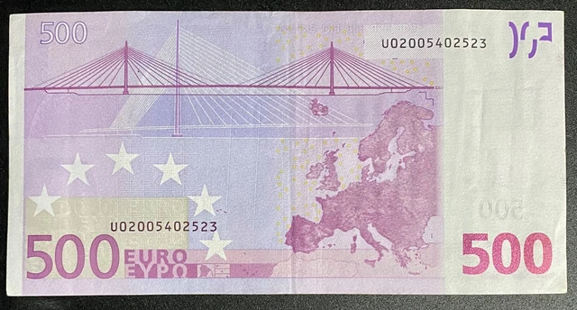 500 Euro note Rare 2002 U-Excellent condition-sign. Duisenberg 500 Euro note Rare 2002 U-Excellent condition-sign. Duisenberg