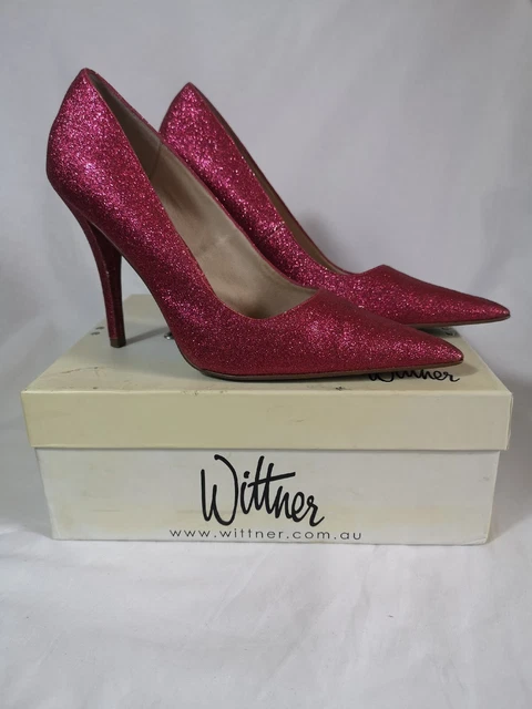 ZOE WITTNER "Kawai" Heels Pink Pump Glitter Shoes Ladies Size 41