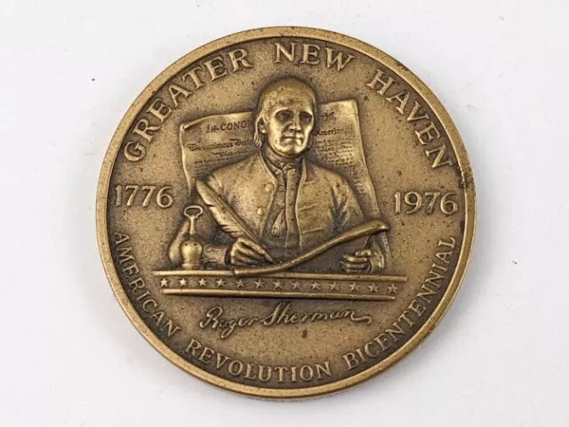 ROGER SHERMAN  - NEW HAVEN CT   Bicentennial  Bronze Medal  - Medallic Art Co