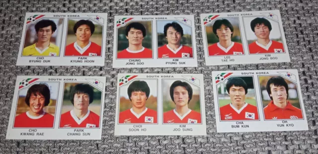 6 verschiedene PANINI WM 1986 Sticker Südkorea Korea Mexiko World Cup Mexico 86