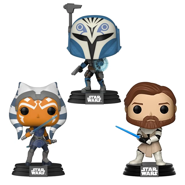 Funko Pop Lotto Pacchetto Di 3 Star Wars Clone Wars - Ahsoka Bo-Katan Obi-Wan