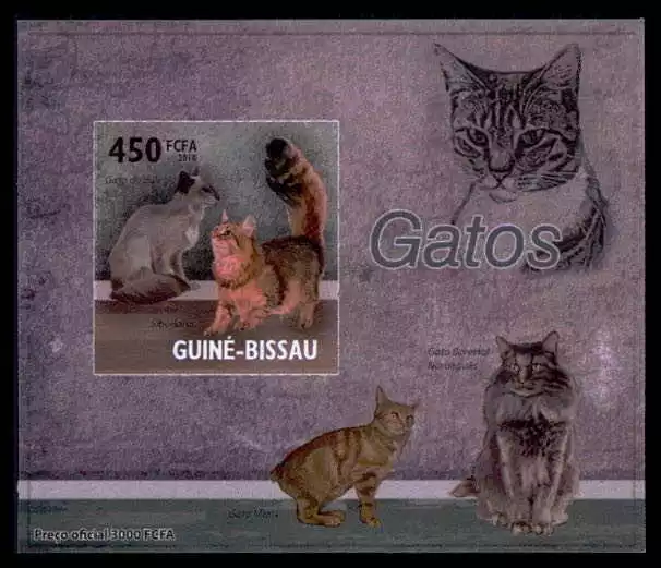 GUINEA-BISSAU EPREUVE DE LUXE KATZEN KATZE CATS CAT CHAT GATO DELUXE SHEET dr55