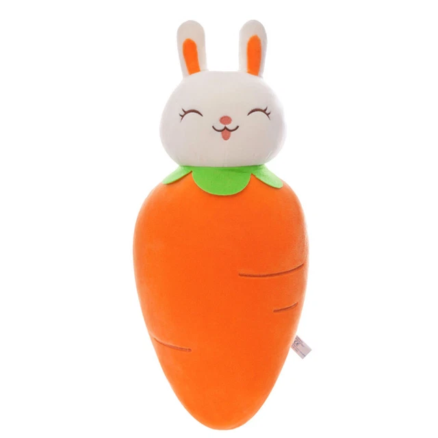 Suave simulación zanahoria con conejo camada cojín conejo relleno algodón espejos