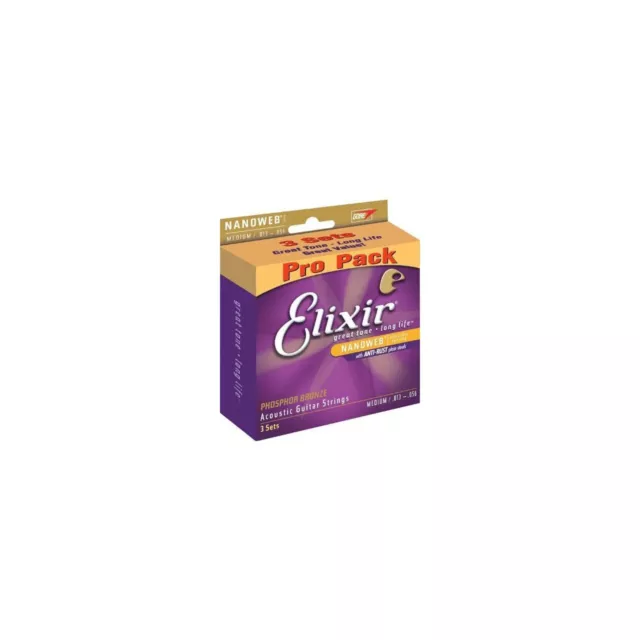 ELIXIR 3er Paquet Acoustique Phosphore Bronze 16546 .013 056