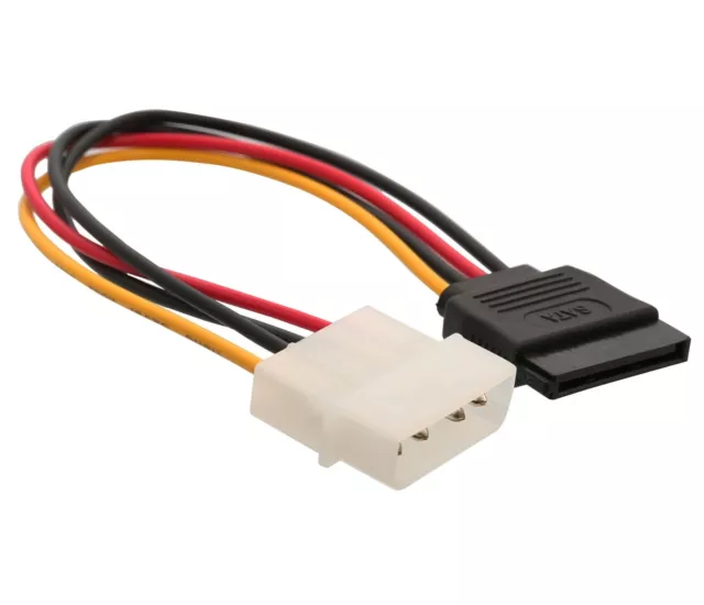 2 x IDE/Molex 4-Pin Male To Serial ATA SATA 15-Pin Female Power Adapter Cable