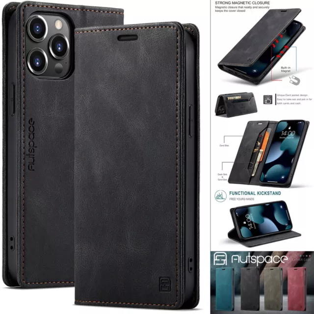 Flip Magnetic Leather Wallet Case for iPhone 11 12 13 14 15 Pro Max 6 7 8 XS XR