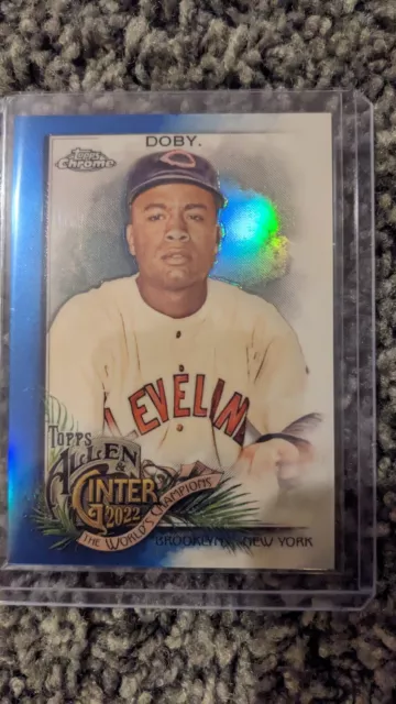 2022 Topps Allen & Ginter Chrome Larry Doby #279 Cleveland Blue Refractor /150