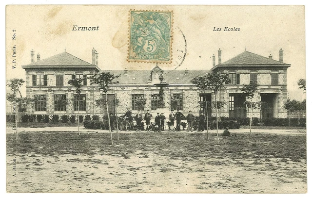 CPA Carte Postale Ancienne ERMONT (95) Les Ecoles, circulée vers 1905