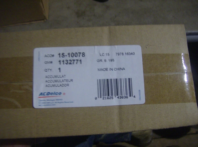GENUINE GM 1132771 15-10078 Air Conditioning Accumulator $49.78 ...