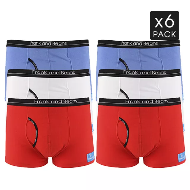 6x Boxer Briefs Trunks Flags Pack Frank and Beans Underwear S M L XL XXL