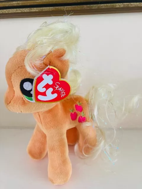 Ty Applejack The Horse Sparkle  Beanie Baby Brand New With Tags My Little Pony