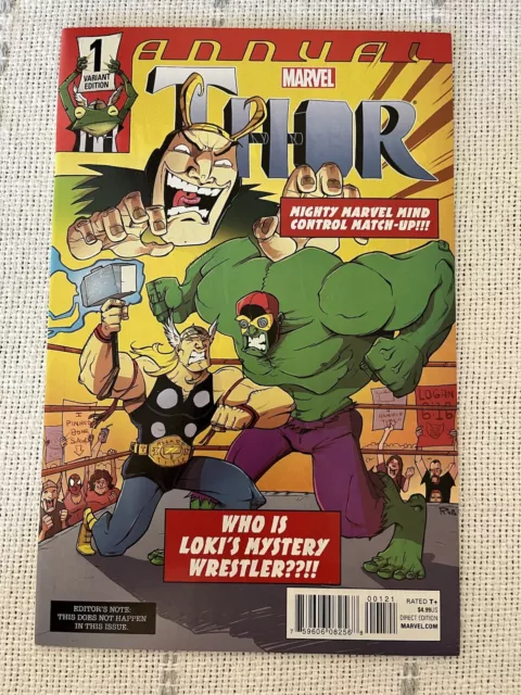 THOR ANNUAL #1, Vol 4 - (2015) - THOR V HULK WRESTLING VARIANT - MARVEL - VF/NM