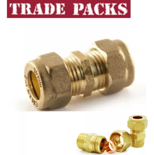 8Mm 10Mm 15Mm 22Mm 28M Compression Coupling Fittings Plumbing Copper Pipe Uk