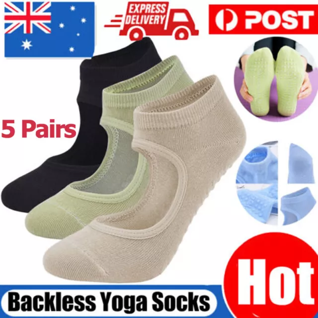 Yoga Socks Non Slip Pilates Massage Ballet Socks with Grip Exercise Cotton Gym*