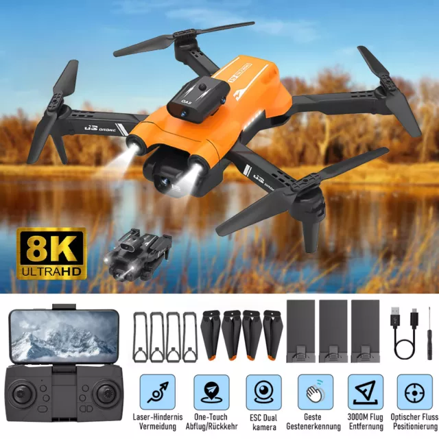 Mini Faltbar WiFi FPV Drohne 8K HD GPS Dual Kamera Selfie RC Quadrocopter Drone