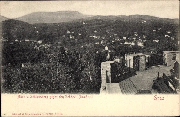 Ak Graz Steiermark, Blick v. Schlossberg gegen den Schöckl - 3846173