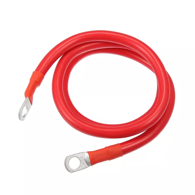 Batterie Onduleur Câble, 4 AWG Jauge 3 ft pour Voiture Rouge avec 3/8" Anneau