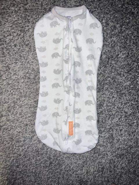 Saco de dormir Swaddle Me recién nacido género gris neutro elefantes