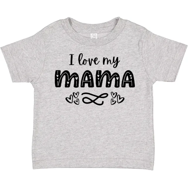 Inktastic I Love My Mama With Hearts Toddler T-Shirt Mothers Day Mom Momma Niece