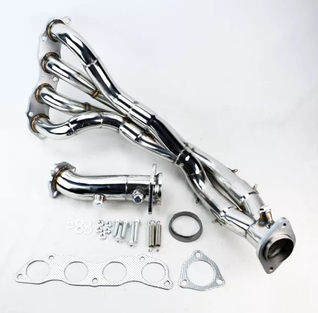 Stainless Race Manifold Long Tube Header for Honda Civic SI Acura RSX Base 02-06