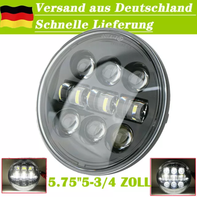 5.75" 5-3/4'' Zoll Haupt LED Scheinwerfer Hi/Lo Projektor E-Geprüft für Motorrad