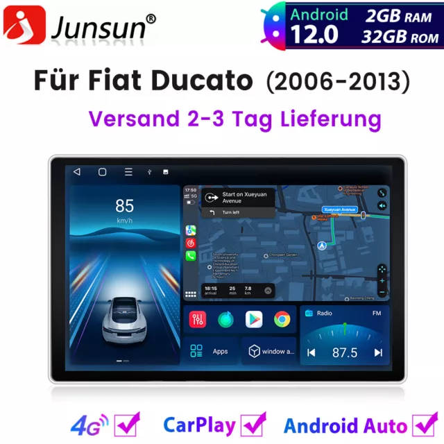 13.1" Carplay Autoradio 2+32G Für Fiat Ducato 2006-2013 Android GPS NAVI BT DAB+