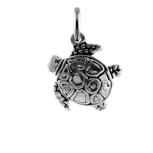 The Charmworks Large 925 Sterling Silver Sea Turtle Charm / Turtles / Charms