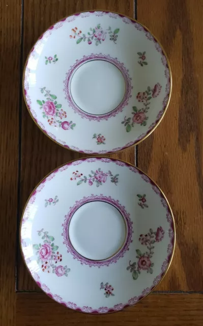 Set of 2 Crown Staffordshire Saucers Pattern A5782 Pink Roses